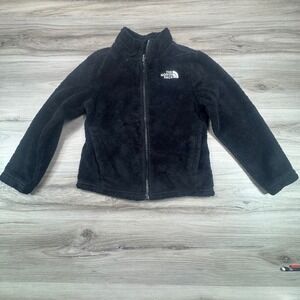 The North Face Girls Fleece Jacket Black Zip Up Size XS Circular Design Gorpcore